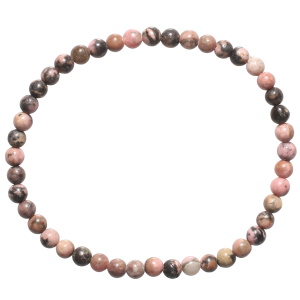 Bracelet boules fantaisie élastique composé de perles en véritable pierre de rhodonite.
