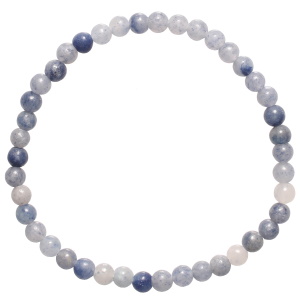 Bracelet boules fantaisie élastique composé de perles en véritable pierre de sodalite pierre de sodium.