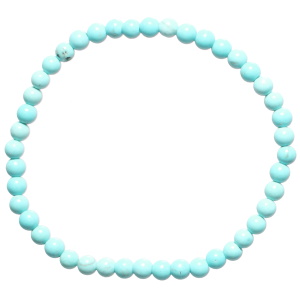 Bracelet boules fantaisie élastique composé de perles en véritable pierre de turquoise.