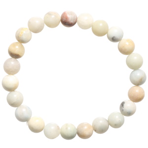 Bracelet boules fantaisie élastique composé de perles en véritable pierre d'amazonite.