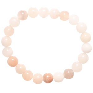 Bracelet boules fantaisie élastique composé de perles en véritable pierre d'aventurine rose.