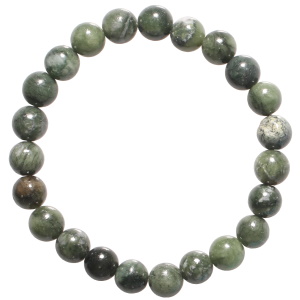 Bracelet boules fantaisie élastique composé de perles en véritable pierre de jade.