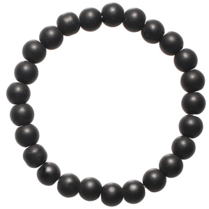 Bracelet boules fantaisie élastique composé de perles en véritable pierre de tourmaline noire.