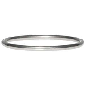 Bracelet jonc rigide en acier argenté.
