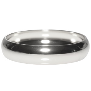 Bracelet jonc fermé rigide en acier argenté.