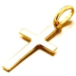 Pendentif croix en plaqué or.