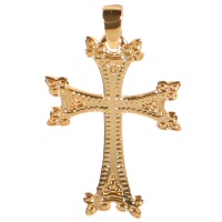 Pendentif croix arménienne en plaqué or jaune 18 carats.