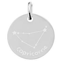Pendentif avec motif de la constellation du signe du zodiaque Capricorne en argent 925/000 rhodié.