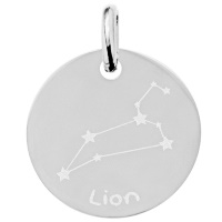 Pendentif avec motif de la constellation du signe du zodiaque Lion en argent 925/000 rhodié.