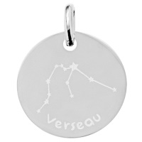 Pendentif avec motif de la constellation du signe du zodiaque Verseau en argent 925/000 rhodié.