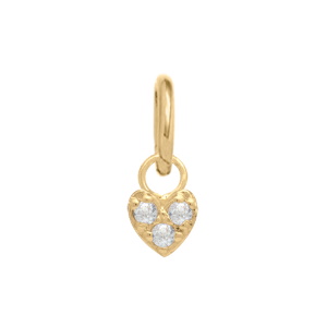 Pendentif cœur en plaqué or jaune 18 carats serti d'oxydes de zirconium blancs.