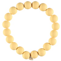 Bracelet élastique composé d'un fil de nylon et de perles de couleur jaune.