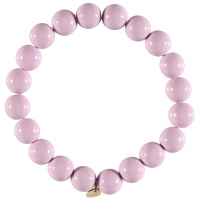 Bracelet élastique composé d'un fil de nylon et de perles de couleur violet brillant.