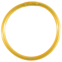 Bracelet bouddhiste jonc semi rigide en tube de plastique rempli de poudre doré.