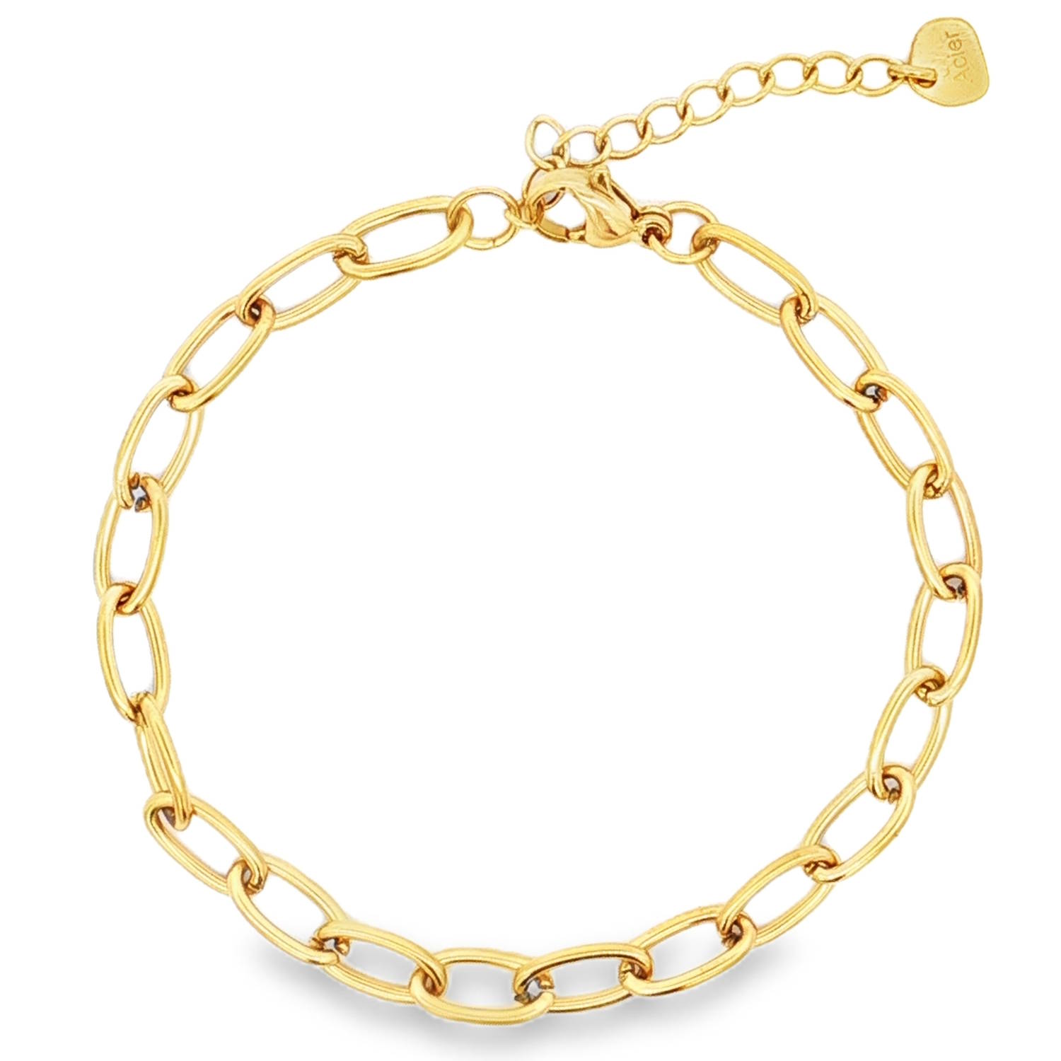 Sublimez votre poignet avec ce bracelet chaîne en acier doré, un bijou raffiné et intemporel.<br/>Ses maillons délicats s'entrelacent pour créer une élégance discrète, parfaite pour toutes les occasions.<br/>Un accessoire incontournable qui apportera une touche de sophistication à votre style.<br/>Fermoir mousqueton avec 3 cm de rallonge. Adolescent Adulte Femme Fille Indémodable Sublimez votre poignet avec ce bracelet chaîne en acier doré, un bijou raffiné et intemporel.<br/>Ses maillons délicats s'entrelacent pour créer une élégance discrète, parfaite pour toutes les occasions.<br/>Un accessoire incontournable qui apportera une touche de sophistication à votre style.<br/>Fermoir mousqueton avec 3 cm de rallonge. Adolescent Adulte Femme Fille Indémodable