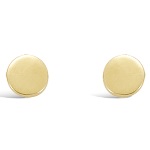 Boucles d'oreilles puces pastilles rondes en plaqué or.