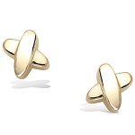 Boucles d'oreilles puces en forme de X en plaqué or.