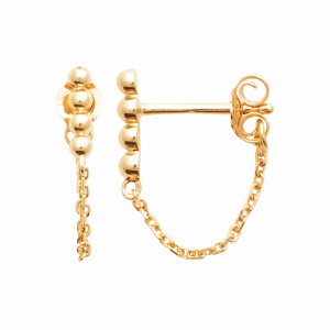 Boucles d'oreilles pendantes avec une chaînette en plaqué or jaune 18 carats.