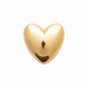 Piercing en forme de cœur en plaqué or jaune 18 carats et une tige en titane. Vendu à l'unité.