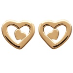 Boucles d'oreilles cœur en plaqué or.