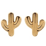 Boucles d'oreilles cactus en plaqué or.