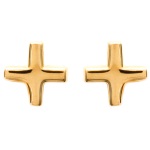 Boucles d'oreilles croix en plaqué or.