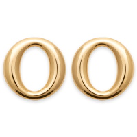 Boucles d'oreilles pendantes en forme de O en plaqué or jaune 18 carats.