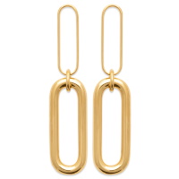 Boucles d'oreilles pendantes au motif de chaîne en plaqué or jaune 18 carats.