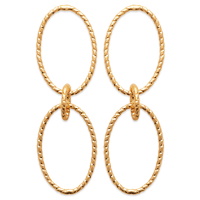 Boucles d'oreilles pendantes au motifs de chaînes en plaqué or jaune 18 carats.