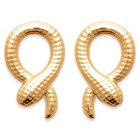 Boucles d'oreilles au motif serpent en plaqué or jaune 18 carats.