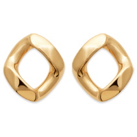 Boucles d'oreilles pendantes représentant un maillon de chaîne en plaqué or jaune 18 carats.