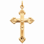 Pendentif crucifix croix avec Jésus en plaqué or.