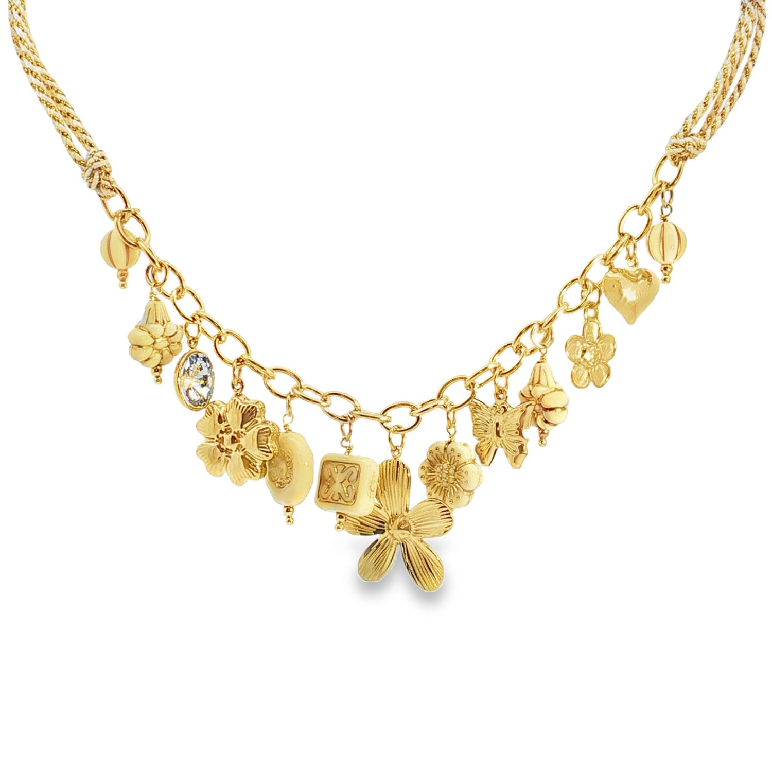 Ce collier de charme en acier doré avec un cordon doré est un véritable bijou de déclaration.<br/>Son design unique et ses breloques délicates en font un accessoire parfait pour ajouter une touche d'éclat à votre look.<br/>Portez-le seul pour un style minimaliste ou associez-le à d'autres colliers pour une allure tendance.<br/>Fermoir mousqueton avec 5 cm de rallonge. Coeur Cordon Papillon Adolescent Adulte Amour Animaux Femme Fille Fleurs Indémodable Nature Ce collier de charme en acier doré avec un cordon doré est un véritable bijou de déclaration.<br/>Son design unique et ses breloques délicates en font un accessoire parfait pour ajouter une touche d'éclat à votre look.<br/>Portez-le seul pour un style minimaliste ou associez-le à d'autres colliers pour une allure tendance.<br/>Fermoir mousqueton avec 5 cm de rallonge. Coeur Cordon Papillon Adolescent Adulte Amour Animaux Femme Fille Fleurs Indémodable Nature