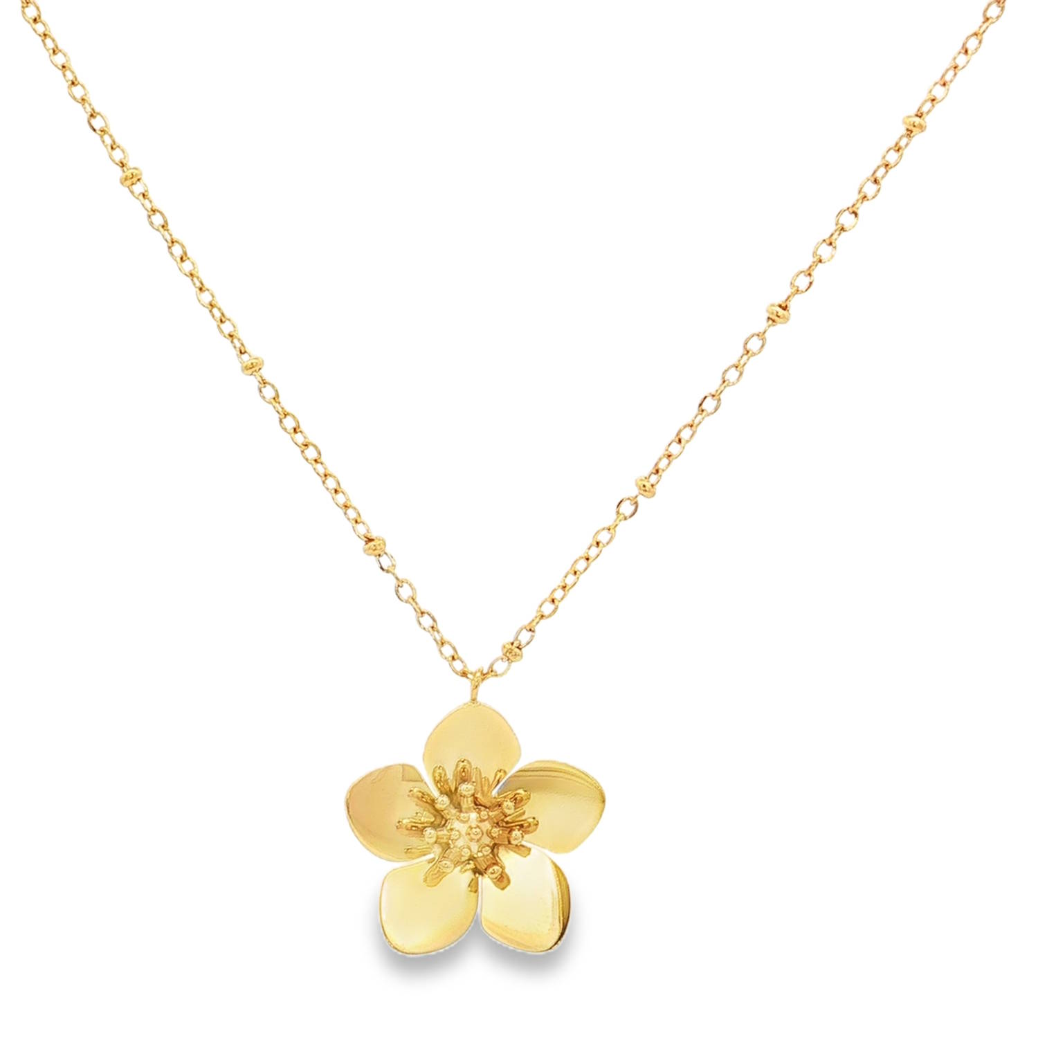 Apportez une touche de fraîcheur et de poésie à votre tenue avec ce collier raffiné. Alliant la force de l’acier à la douceur d'un motif floral, ce bijou est l'accessoire idéal pour celles qui recherchent une élégance intemporelle.<br/>Une magnifique fleur à cinq pétales au fini poli miroir, captant la lumière à chaque mouvement. Le cœur de la fleur est finement travaillé avec des détails en relief imitant les pistils, offrant un contraste de textures réaliste et sophistiqué.<br/>Un mousqueton sécurisé accompagné d'une chaînette d'extension, permettant d'ajuster parfaitement la taille à votre morphologie. Adolescent Adulte Femme Fille Fleurs Indémodable Nature Apportez une touche de fraîcheur et de poésie à votre tenue avec ce collier raffiné. Alliant la force de l’acier à la douceur d'un motif floral, ce bijou est l'accessoire idéal pour celles qui recherchent une élégance intemporelle.<br/>Une magnifique fleur à cinq pétales au fini poli miroir, captant la lumière à chaque mouvement. Le cœur de la fleur est finement travaillé avec des détails en relief imitant les pistils, offrant un contraste de textures réaliste et sophistiqué.<br/>Un mousqueton sécurisé accompagné d'une chaînette d'extension, permettant d'ajuster parfaitement la taille à votre morphologie. Adolescent Adulte Femme Fille Fleurs Indémodable Nature