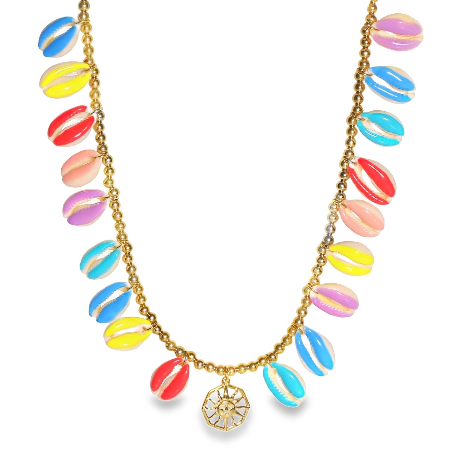 Apportez une touche d'éclat et de fraîcheur tropicale à votre tenue avec ce collier unique. Conçu pour capturer l'esprit des vacances et de l'été, ce bijou allie la durabilité de l'acier à l'esthétique bohème des trésors marins.<br/>Au cœur du bijou trône une médaille soleil ajourée au style vintage, symbolisant la lumière et l'énergie.<br/>Une série de véritables cauris (coquillages) rythment le collier. Chaque coquillage est délicatement laqué de couleurs vives et contrastées (Bleu azur et turquoise, Jaune citron, Rouge corail, Rose poudré et violet lilas).<br/>Un mousqueton sécurisé accompagné d'une chaînette d'extension, permettant d'ajuster parfaitement la taille à votre morphologie.
Coquillage Soleil Adolescent Adulte Eté Femme Fille Nature Printemps Apportez une touche d'éclat et de fraîcheur tropicale à votre tenue avec ce collier unique. Conçu pour capturer l'esprit des vacances et de l'été, ce bijou allie la durabilité de l'acier à l'esthétique bohème des trésors marins.<br/>Au cœur du bijou trône une médaille soleil ajourée au style vintage, symbolisant la lumière et l'énergie.<br/>Une série de véritables cauris (coquillages) rythment le collier. Chaque coquillage est délicatement laqué de couleurs vives et contrastées (Bleu azur et turquoise, Jaune citron, Rouge corail, Rose poudré et violet lilas).<br/>Un mousqueton sécurisé accompagné d'une chaînette d'extension, permettant d'ajuster parfaitement la taille à votre morphologie.
Coquillage Soleil Adolescent Adulte Eté Femme Fille Nature Printemps