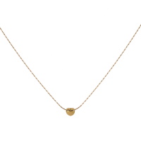 Collier composé d'une chaîne avec un pendentif coeur en acier doré. Fermoir mousqueton avec 5 cm de rallonge.