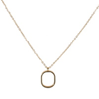 Collier composé d'une chaîne et d'un pendentif cercle en acier doré. Fermoir mousqueton avec 5 cm de rallonge.