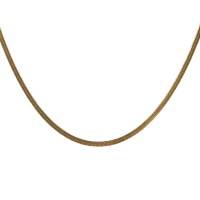 Collier composé d'une chaîne maille serpent en acier doré. Fermoir mousqueton avec 5 cm de rallonge.
