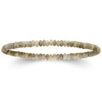 Bracelet élastique composé de perles cylindriques en pierre naturelle.