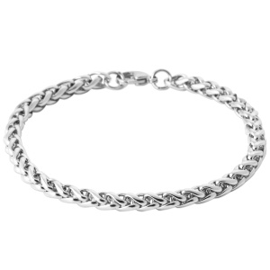 Bracelet pour homme en acier chirurgical 316L argenté.