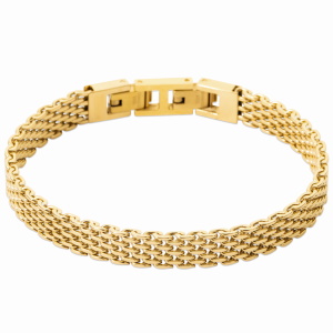 Bracelet en acier chirurgical 316L doré.