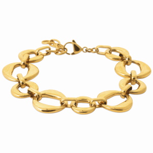 Bracelet en acier chirurgical 316L doré. Fermoir mousqueton avec 3 cm de rallonge.