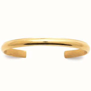 Bracelet jonc ouvert en acier chirurgical 316L doré.