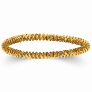 Bracelet jonc élastique ressorts en acier chirurgical 316L doré.