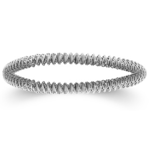 Bracelet jonc élastique ressorts en acier chirurgical 316L argenté.