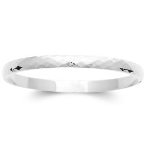 Bracelet jonc rigide en acier argenté.