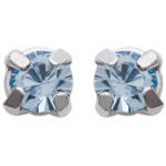 Boucles d'oreilles en argent 925/000 serties d'un cristal bleu clair.
