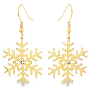 Sublimez votre look hivernal avec ces boucles d'oreilles pendantes en acier doré, arborant un cristal taillé en brillant. Leur design délicat en forme de flocon de neige apporte une touche festive et étincelante à toute tenue. Parfaites pour les fêtes ou pour ajouter un éclat subtil à votre quotidien.