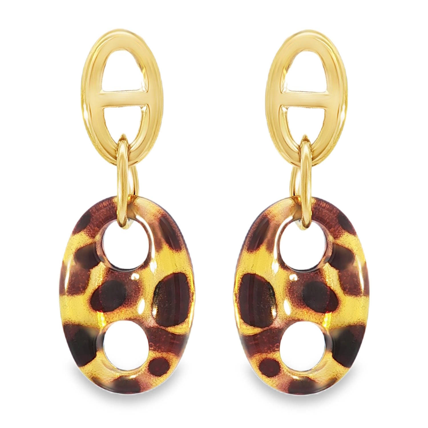 Sublimes boucles d'oreilles pendantes en acier doré, incarnant l'élégance avec une touche audacieuse.<br/>Leur design unique, ponctué d'un motif léopard distinctif, capture la lumière à chaque mouvement, ajoutant une note sophistiquée à votre allure.<br/>Parfaites pour rehausser une tenue de soirée ou apporter une touche de luxe au quotidien. Grain de café Pendantes Adolescent Adulte Femme Fille Indémodable Sublimes boucles d'oreilles pendantes en acier doré, incarnant l'élégance avec une touche audacieuse.<br/>Leur design unique, ponctué d'un motif léopard distinctif, capture la lumière à chaque mouvement, ajoutant une note sophistiquée à votre allure.<br/>Parfaites pour rehausser une tenue de soirée ou apporter une touche de luxe au quotidien. Grain de café Pendantes Adolescent Adulte Femme Fille Indémodable