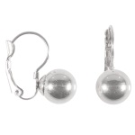Boucles d'oreilles pendantes boules en acier argenté.
